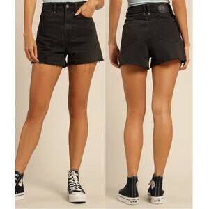 NWT THRILLS Erin High Rise Raw Hem Denim Jean Short Faded Black Women's Size 26